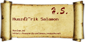 Huszárik Salamon névjegykártya